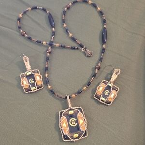 Handcrafted Beaded Necklace and Earring Set